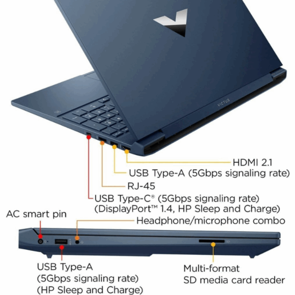 HP Victus 15 Gaming Laptop 2025 15.6" FHD Display Intel Core i7-12650H NVIDIA GeForce RTX 4050 6GB 32GB DDR4 1TB SSD Win 11 Home Backlit Keyboard - Blue