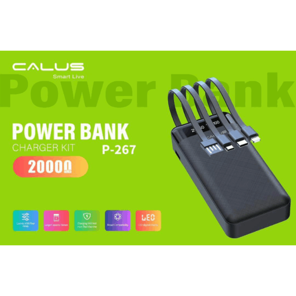 CALUS P-267 20000mAh Power Bank With Charging Cables