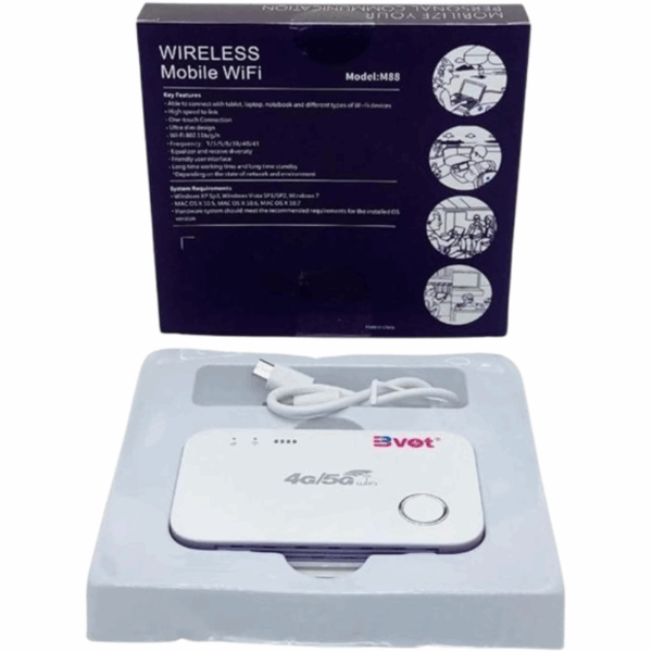 BVOT M88 4G/5G Wi-Fi Mobile Hotspot One-Button Connect Fast Boot Share Multiple Devices