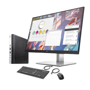 HP EliteDesk 800 G4 Mini Desktop with HP EliteDisplay E24 G4 24 Monitor 24" FHD Display Intel Core i5-8500T 8GB RAM 256GB SSD Windows 11 Pro
